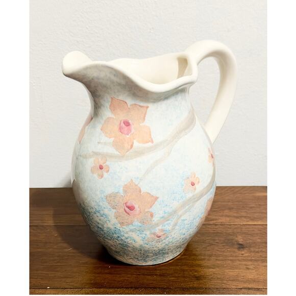 NWT: Farval Ceramics - Hand Painted, Floral, Ceramic Pitcher - Picture 1 of 4